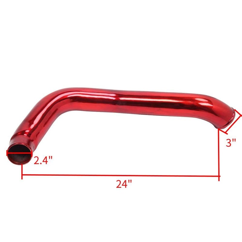 MOOSUN Turbo Intercooler kit Pipe Boot for Ford 6.0L CAC Intercooler Pipe Boot kit 03-07 Tube Powerstroke for Ford F250 F350 F450 F550 (Red) - Image 2